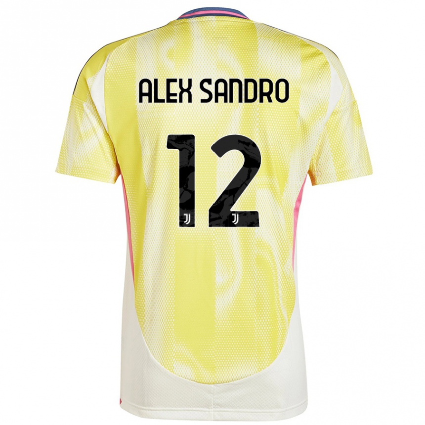 Men Football Alex Sandro #12 Solar Yellow Away Jersey 2024/25 T-Shirt Uk