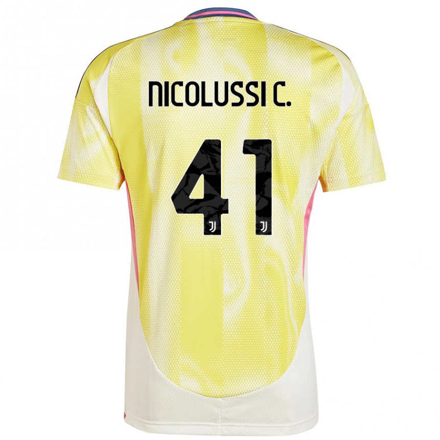 Men Football Hans Nicolussi Caviglia #41 Solar Yellow Away Jersey 2024/25 T-Shirt Uk