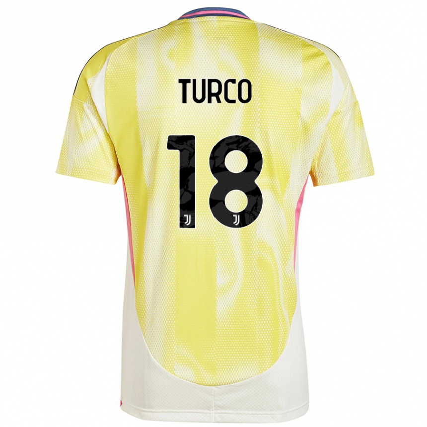 Men Football Nicolo Turco #18 Solar Yellow Away Jersey 2024/25 T-Shirt Uk