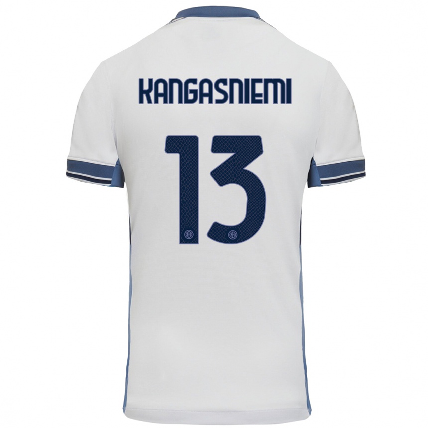 Men Football Ilari Kangasniemi #13 White Grey Away Jersey 2024/25 T-Shirt Uk