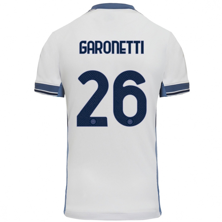 Men Football Gabriele Garonetti #26 White Grey Away Jersey 2024/25 T-Shirt Uk