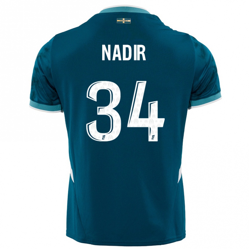 Men Football Bilal Nadir #34 Turquoise Blue Away Jersey 2024/25 T-Shirt Uk