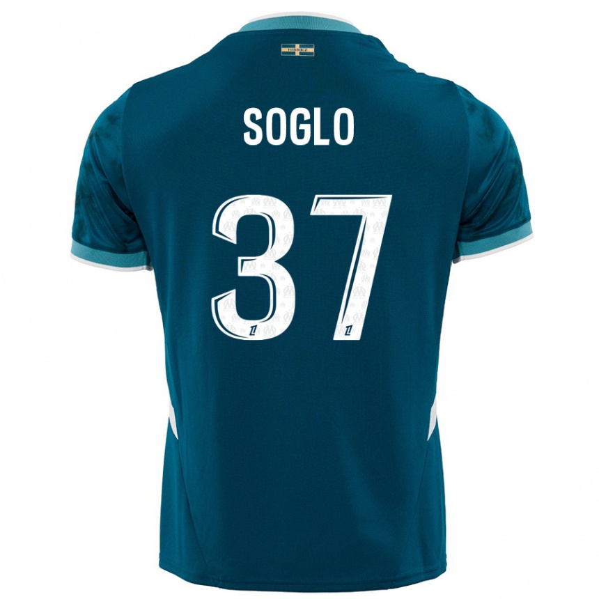 Men Football Emran Soglo #37 Turquoise Blue Away Jersey 2024/25 T-Shirt Uk