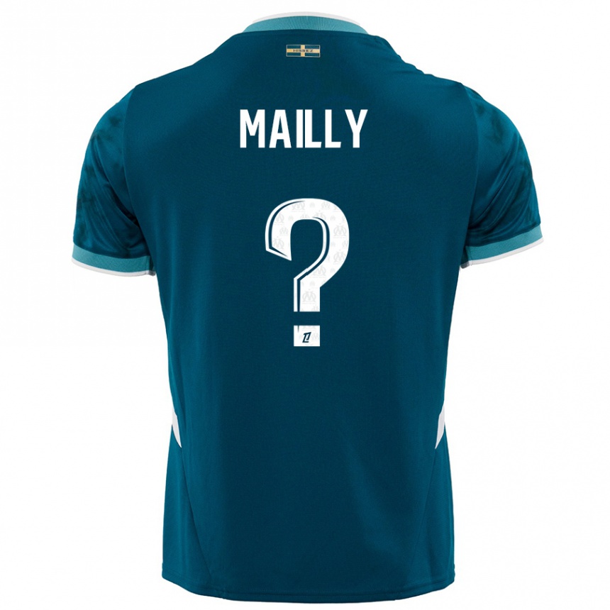 Men Football Evan Mailly #0 Turquoise Blue Away Jersey 2024/25 T-Shirt Uk