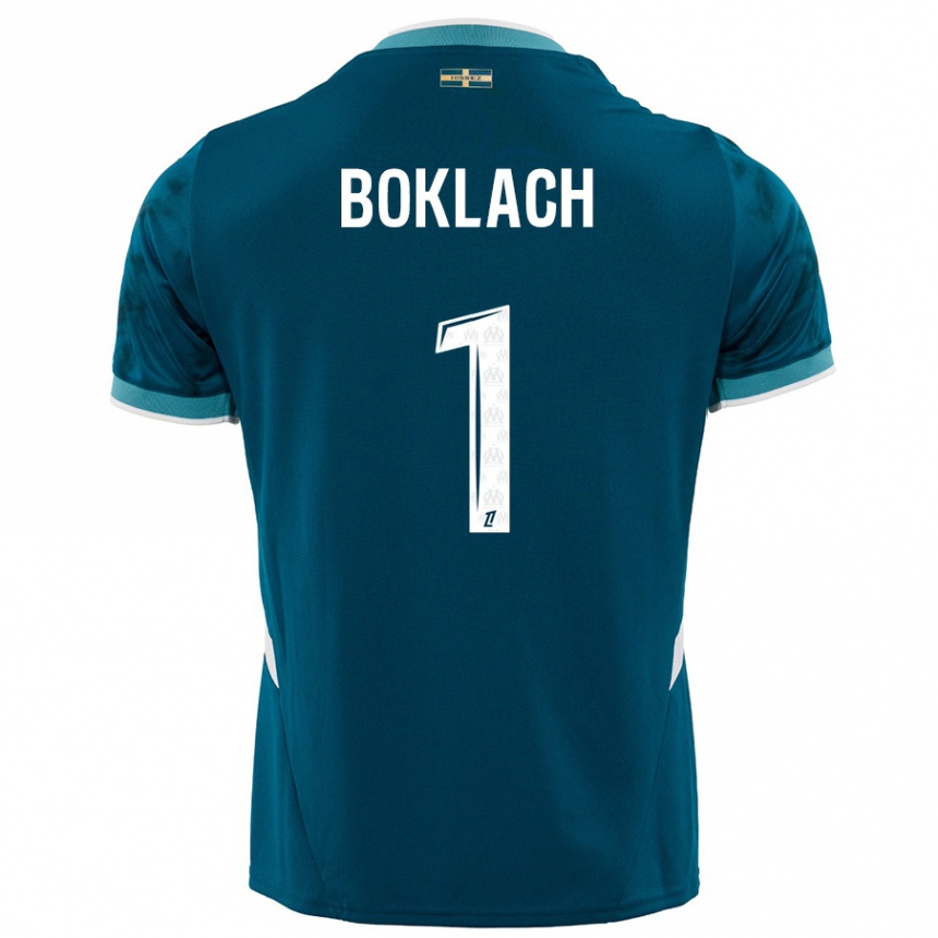 Men Football Kateryna Boklach #1 Turquoise Blue Away Jersey 2024/25 T-Shirt Uk