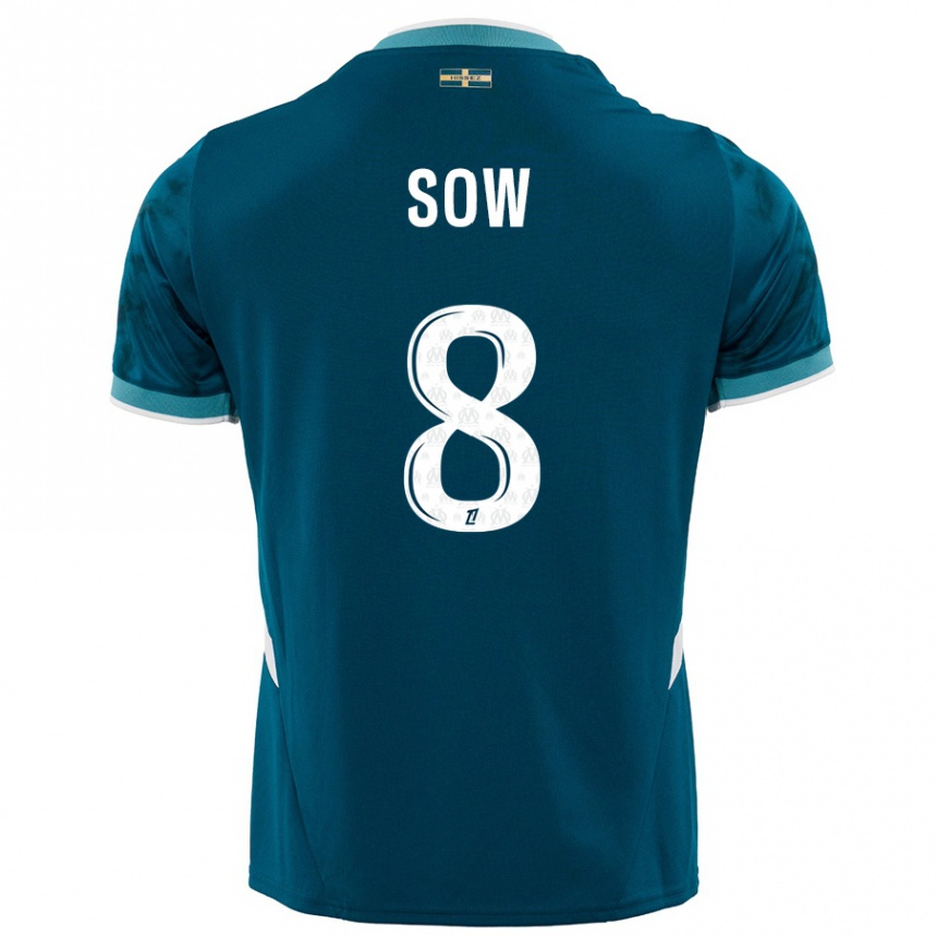 Men Football Mbayang Sow #8 Turquoise Blue Away Jersey 2024/25 T-Shirt Uk