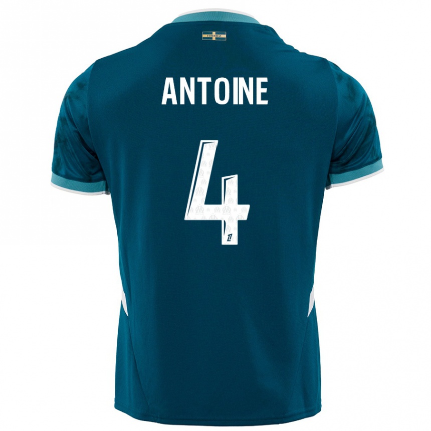 Men Football Maud Antoine #4 Turquoise Blue Away Jersey 2024/25 T-Shirt Uk