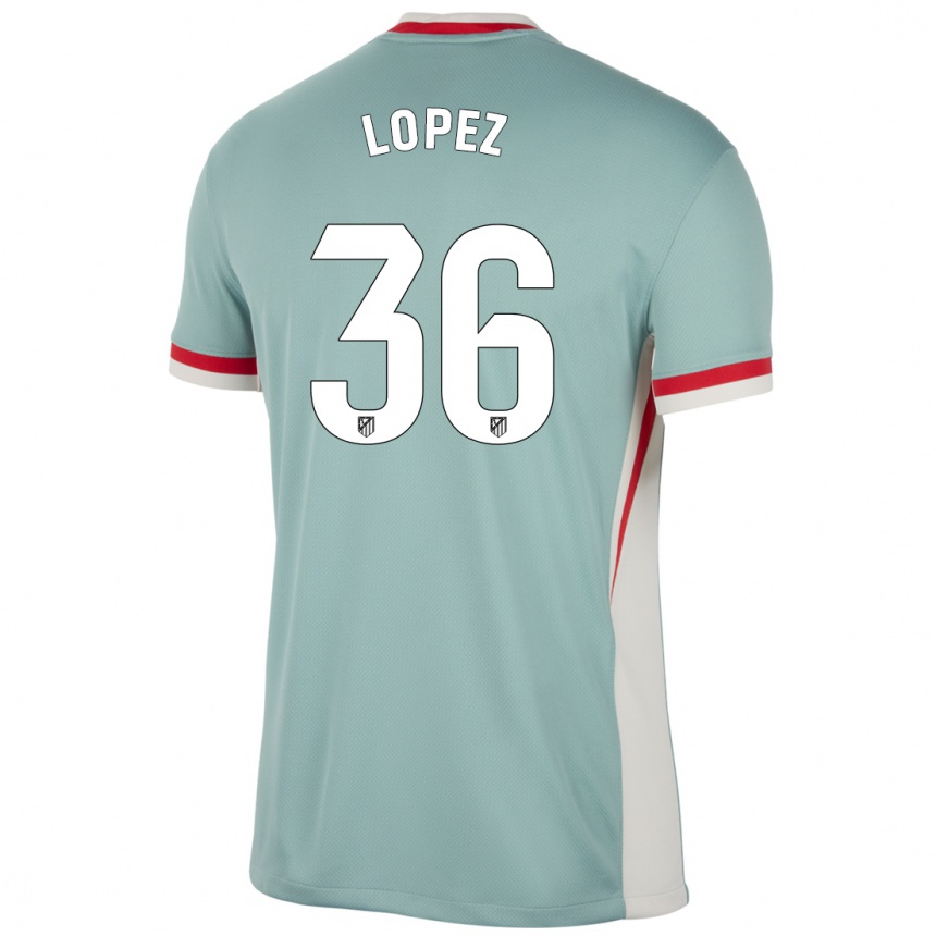 Men Football David Lopez #36 Light Beige Blue Away Jersey 2024/25 T-Shirt Uk