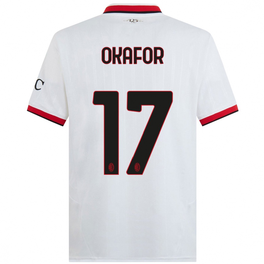 Men Football Noah Okafor #17 White Black Red Away Jersey 2024/25 T-Shirt Uk