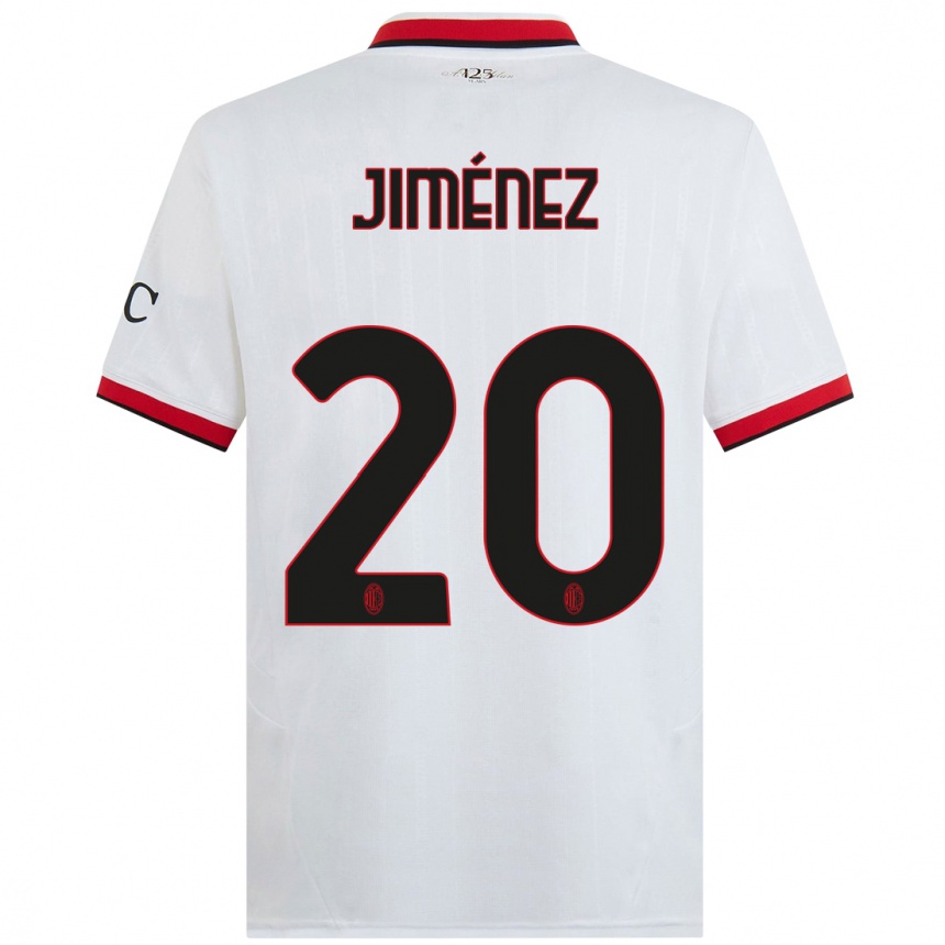 Men Football Álex Jiménez #20 White Black Red Away Jersey 2024/25 T-Shirt Uk