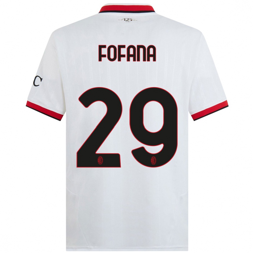 Men Football Youssouf Fofana #29 White Black Red Away Jersey 2024/25 T-Shirt Uk