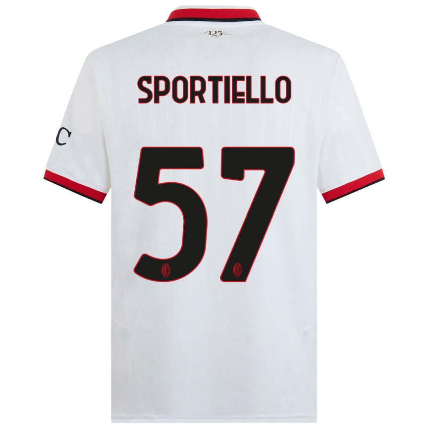 Men Football Marco Sportiello #57 White Black Red Away Jersey 2024/25 T-Shirt Uk