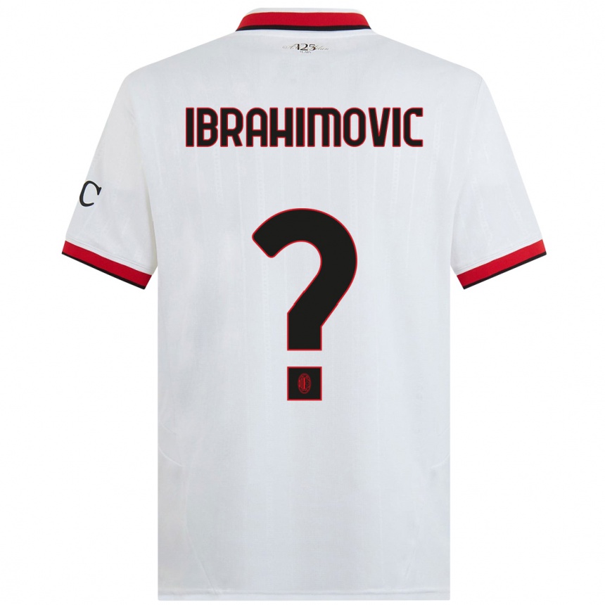 Men Football Vincent Ibrahimovic #0 White Black Red Away Jersey 2024/25 T-Shirt Uk