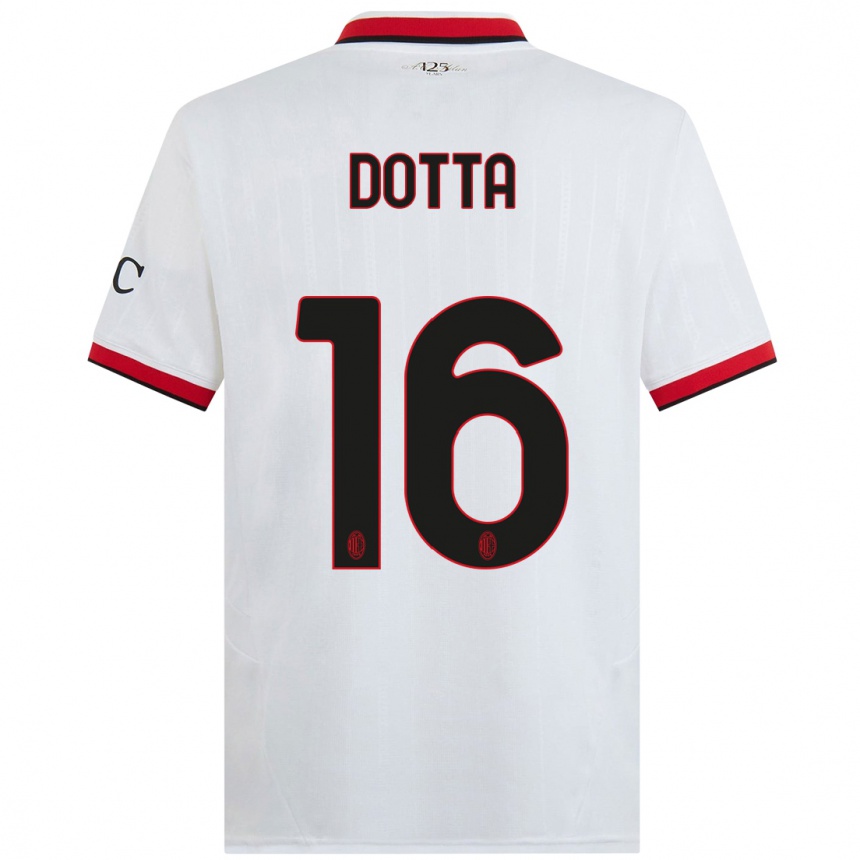 Men Football Cristiano Dotta #16 White Black Red Away Jersey 2024/25 T-Shirt Uk