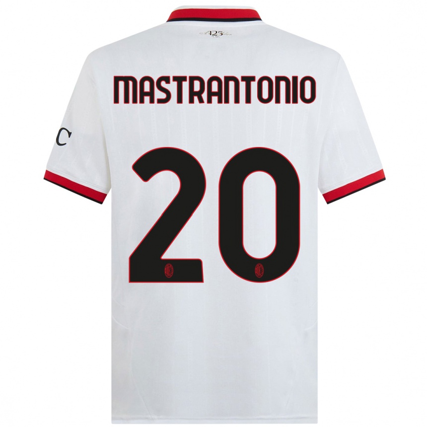 Men Football Davide Mastrantonio #20 White Black Red Away Jersey 2024/25 T-Shirt Uk