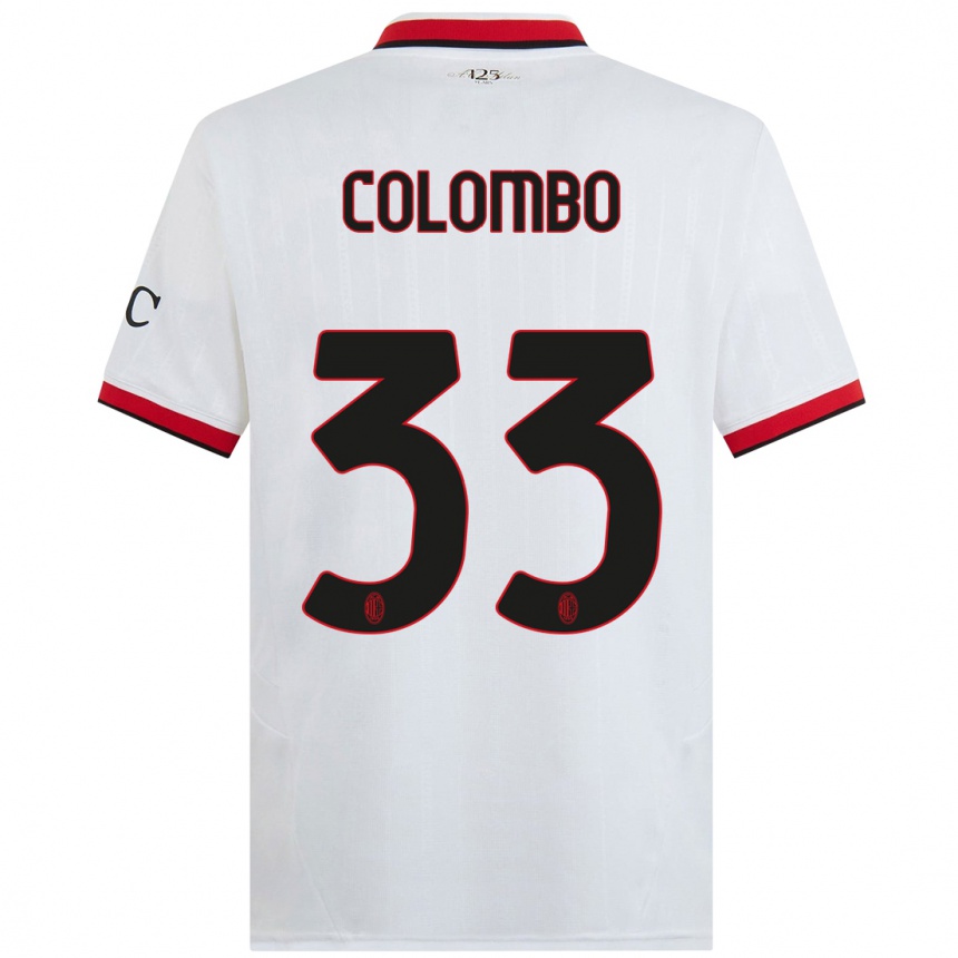 Men Football Federico Colombo #33 White Black Red Away Jersey 2024/25 T-Shirt Uk