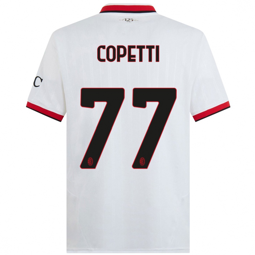 Men Football Matilde Copetti #77 White Black Red Away Jersey 2024/25 T-Shirt Uk