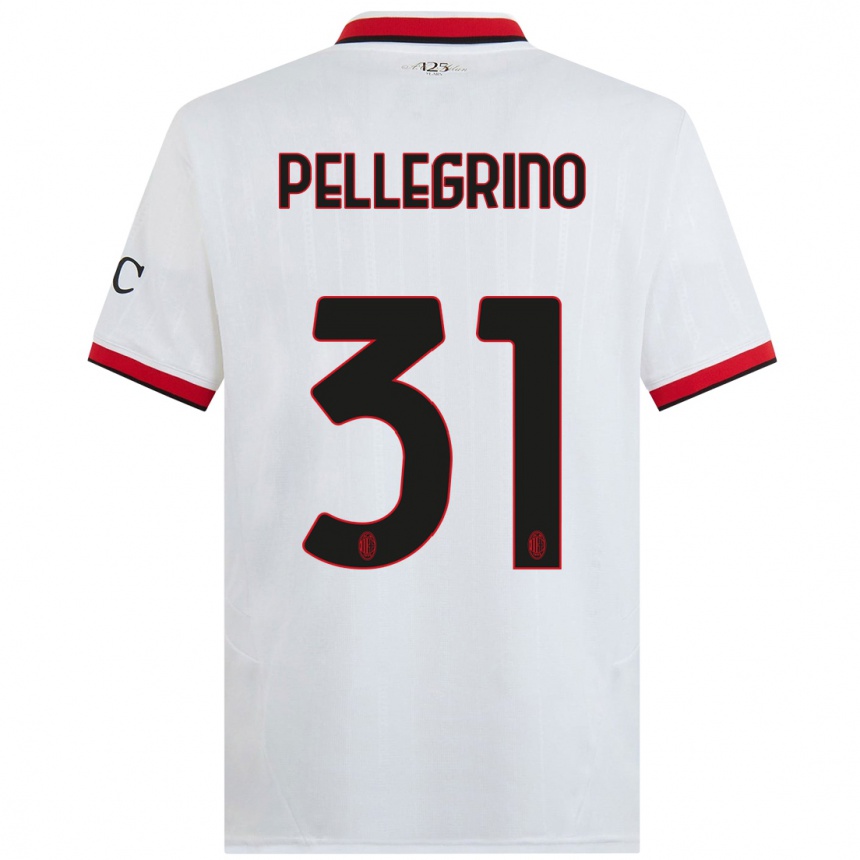 Men Football Marco Pellegrino #31 White Black Red Away Jersey 2024/25 T-Shirt Uk