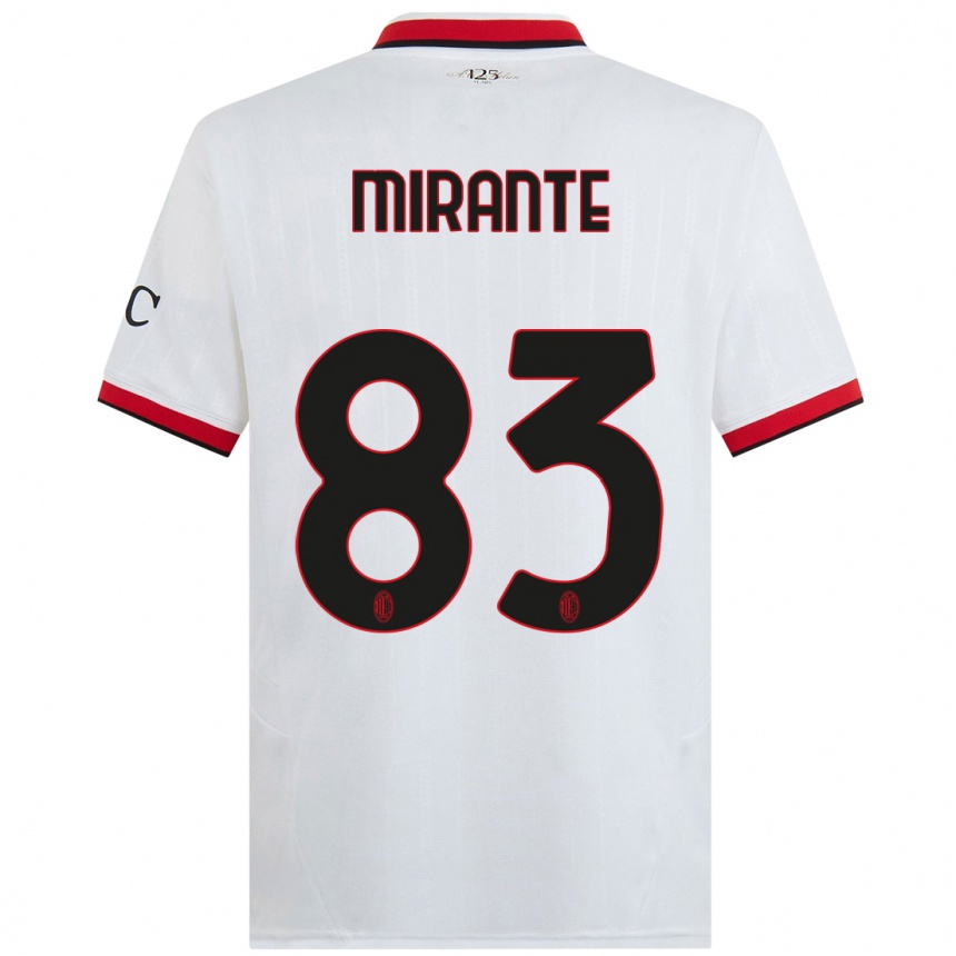 Men Football Antonio Mirante #83 White Black Red Away Jersey 2024/25 T-Shirt Uk