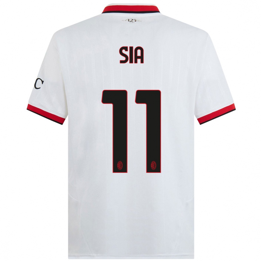 Men Football Diego Sia #11 White Black Red Away Jersey 2024/25 T-Shirt Uk