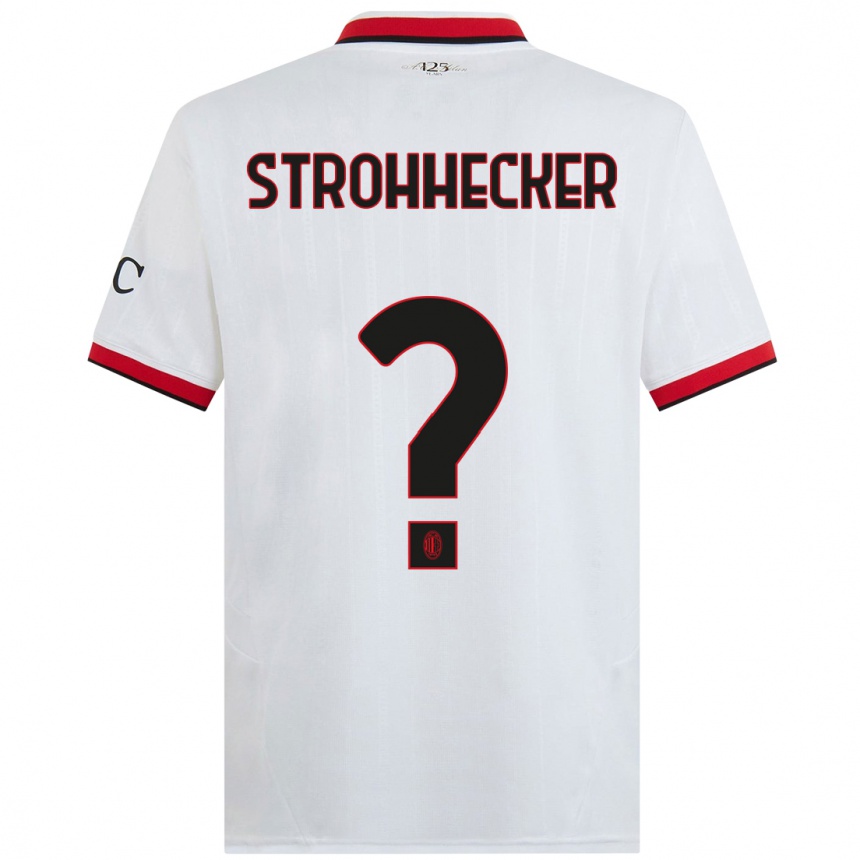 Men Football Riccardo Strohhecker #0 White Black Red Away Jersey 2024/25 T-Shirt Uk