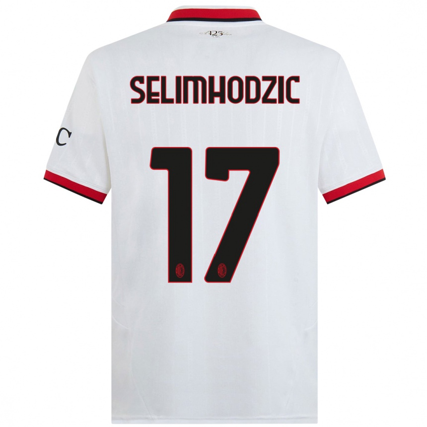 Men Football Noa Selimhodzic #17 White Black Red Away Jersey 2024/25 T-Shirt Uk