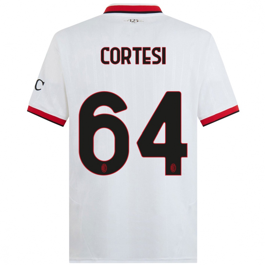 Men Football Selena Cortesi #64 White Black Red Away Jersey 2024/25 T-Shirt Uk