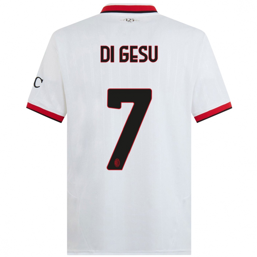 Men Football Enrico Di Gesu #7 White Black Red Away Jersey 2024/25 T-Shirt Uk