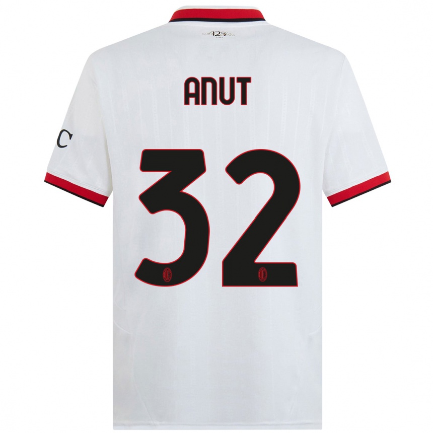 Men Football Niccolo Anut #32 White Black Red Away Jersey 2024/25 T-Shirt Uk