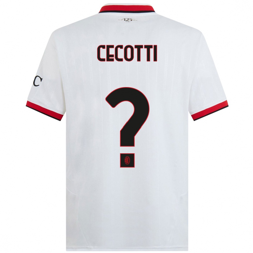 Men Football Tommaso Cecotti #0 White Black Red Away Jersey 2024/25 T-Shirt Uk