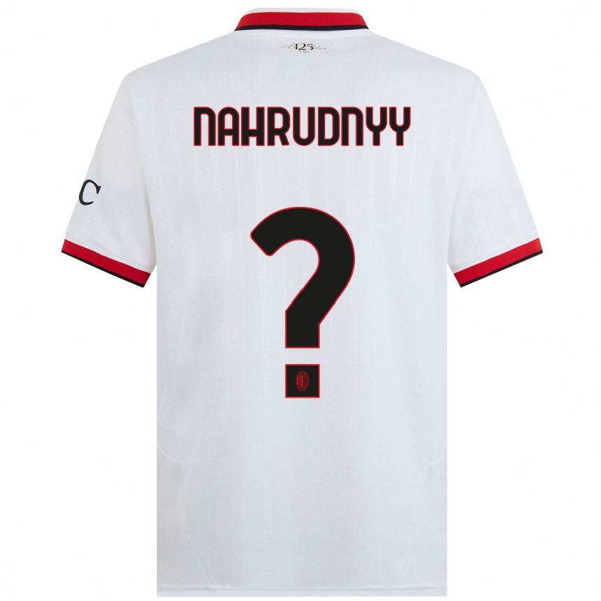 Men Football Vladislav Nahrudnyy #0 White Black Red Away Jersey 2024/25 T-Shirt Uk