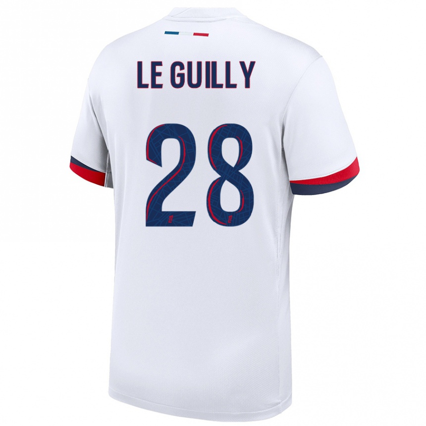 Men Football Jade Le Guilly #28 White Blue Red Away Jersey 2024/25 T-Shirt Uk