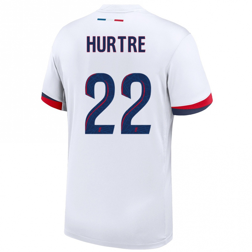 Men Football Oceane Hurtre #22 White Blue Red Away Jersey 2024/25 T-Shirt Uk