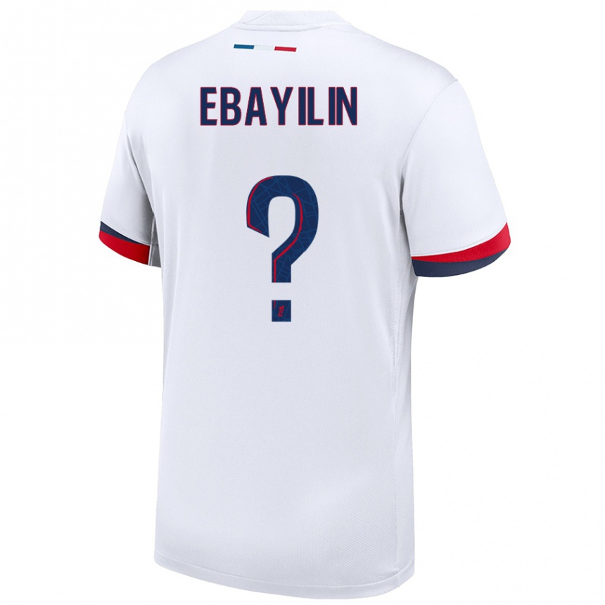 Men Football Anais Ebayilin #0 White Blue Red Away Jersey 2024/25 T-Shirt Uk