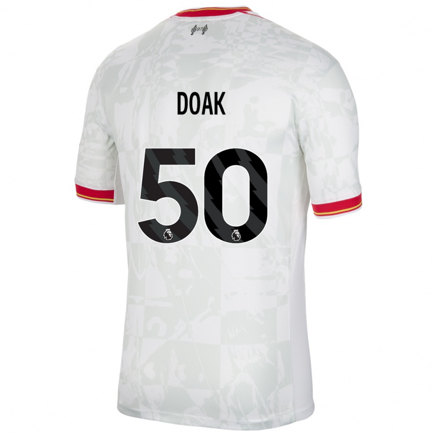 Men Football Ben Doak #50 White Red Black Third Jersey 2024/25 T-Shirt Uk