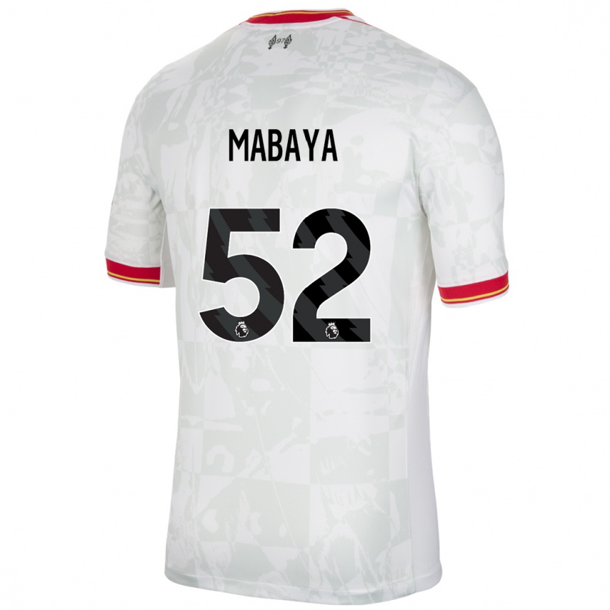 Men Football Isaac Mabaya #52 White Red Black Third Jersey 2024/25 T-Shirt Uk