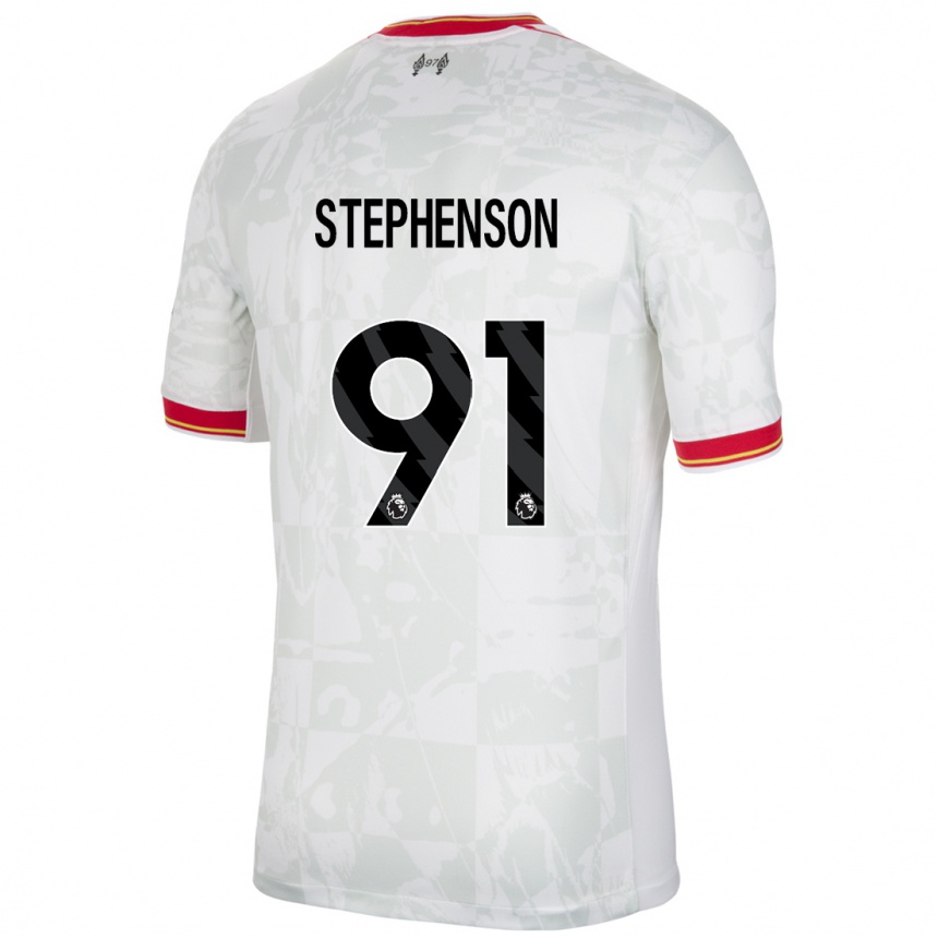 Men Football Luca Stephenson #91 White Red Black Third Jersey 2024/25 T-Shirt Uk