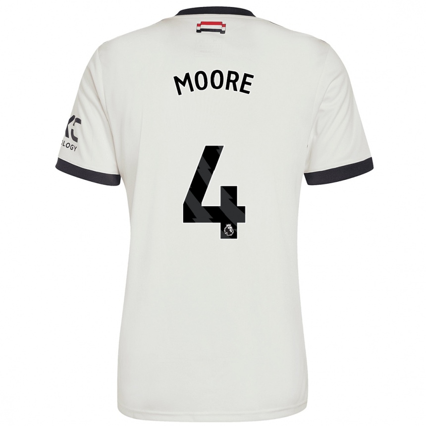 Men Football Jade Moore #4 Off White Third Jersey 2024/25 T-Shirt Uk