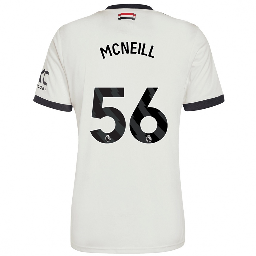 Men Football Charlie Mcneill #56 Off White Third Jersey 2024/25 T-Shirt Uk