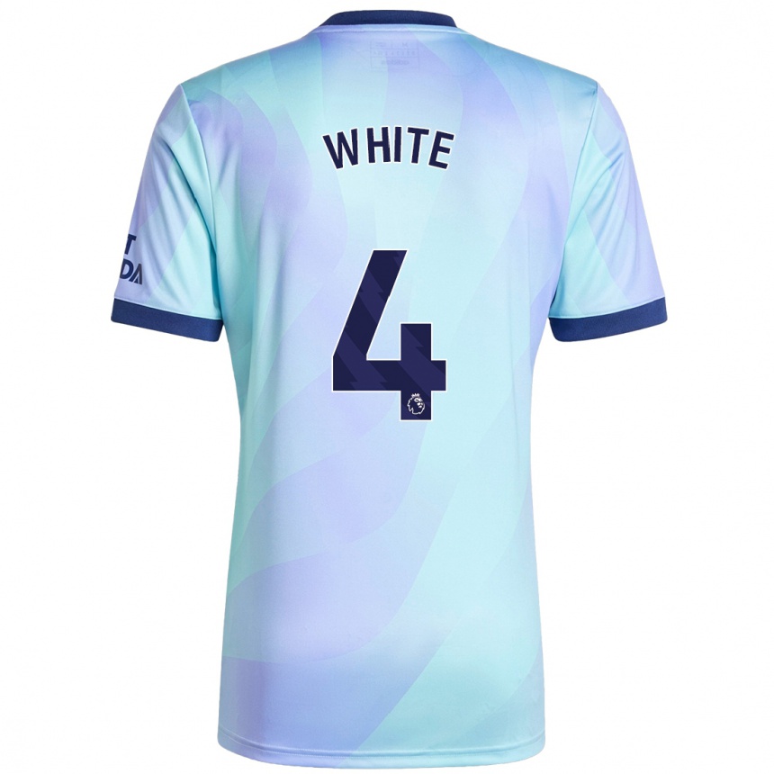 Men Football Ben White #4 Aqua Third Jersey 2024/25 T-Shirt Uk