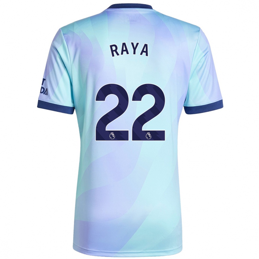 Men Football David Raya #22 Aqua Third Jersey 2024/25 T-Shirt Uk