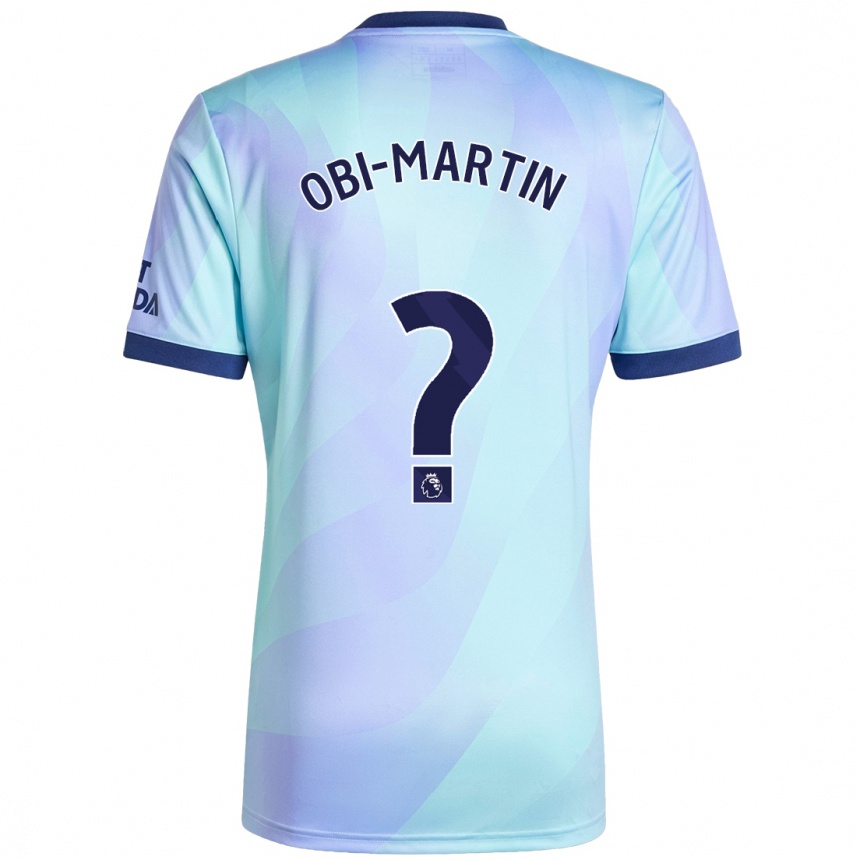 Men Football Chido Obi-Martin #0 Aqua Third Jersey 2024/25 T-Shirt Uk