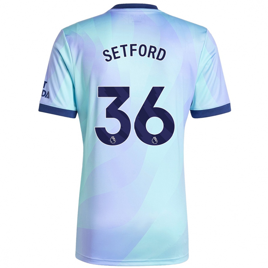 Men Football Tommy Setford #36 Aqua Third Jersey 2024/25 T-Shirt Uk