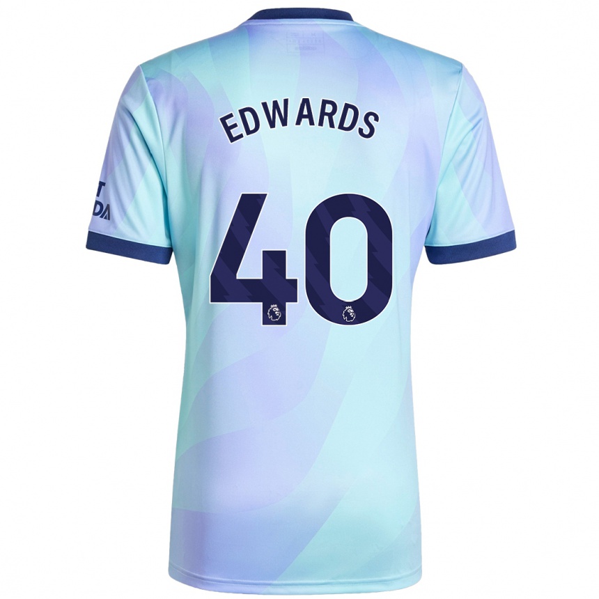 Men Football Khayon Edwards #40 Aqua Third Jersey 2024/25 T-Shirt Uk