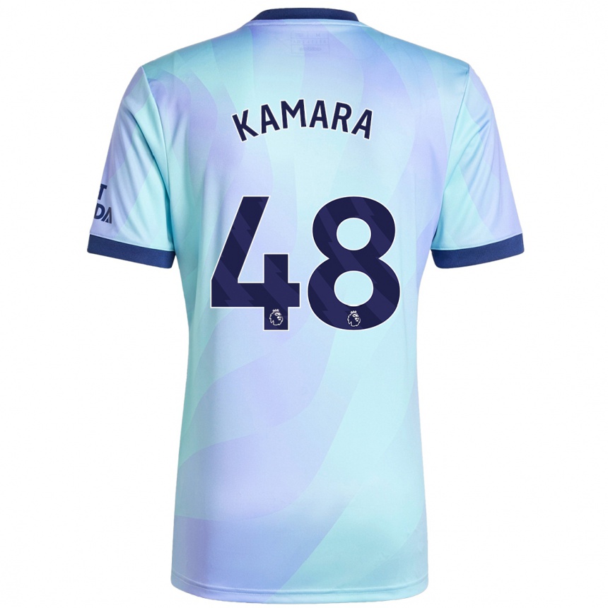 Men Football Osman Kamara #48 Aqua Third Jersey 2024/25 T-Shirt Uk