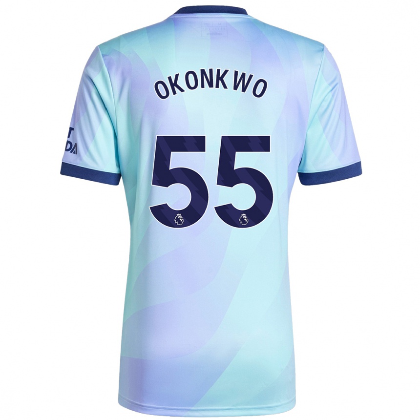 Men Football Brian Okonkwo #55 Aqua Third Jersey 2024/25 T-Shirt Uk