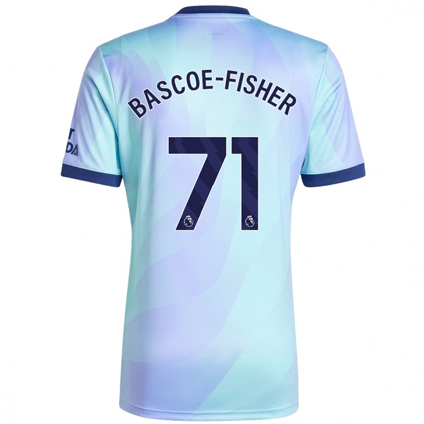 Men Football Jakai Bascoe-Fisher #71 Aqua Third Jersey 2024/25 T-Shirt Uk