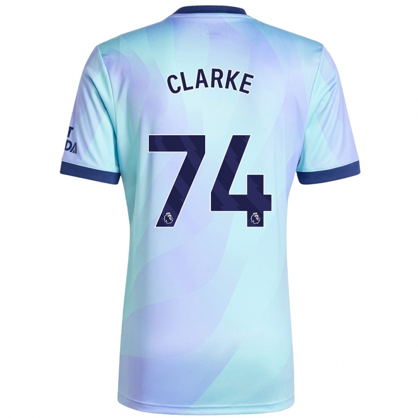 Men Football Brayden Clarke #74 Aqua Third Jersey 2024/25 T-Shirt Uk