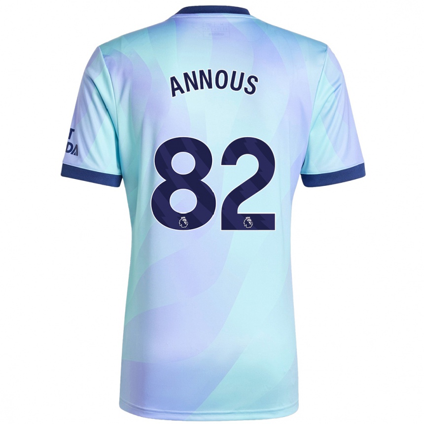 Men Football Andre Annous #82 Aqua Third Jersey 2024/25 T-Shirt Uk