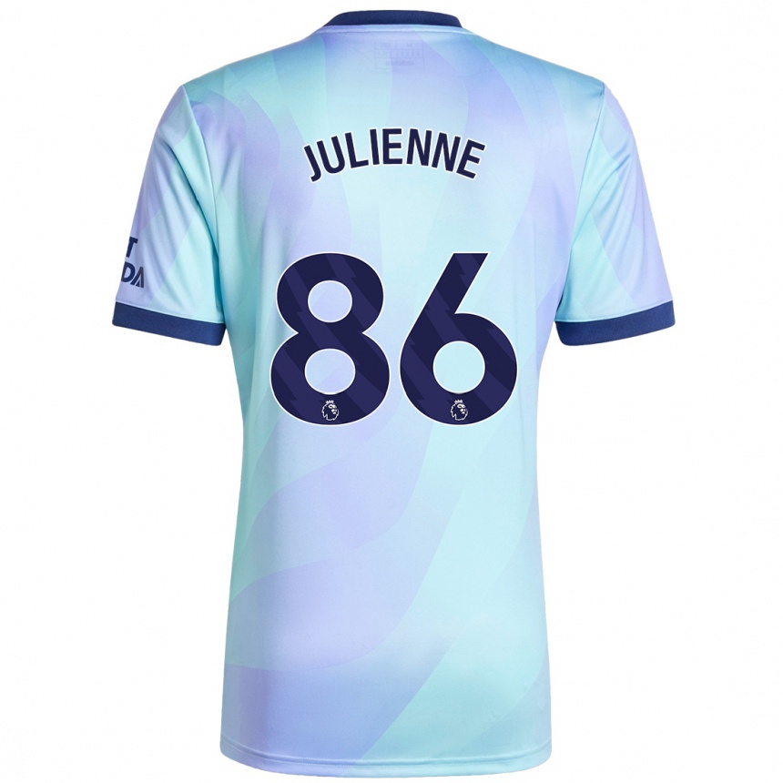 Men Football Theo Julienne #86 Aqua Third Jersey 2024/25 T-Shirt Uk